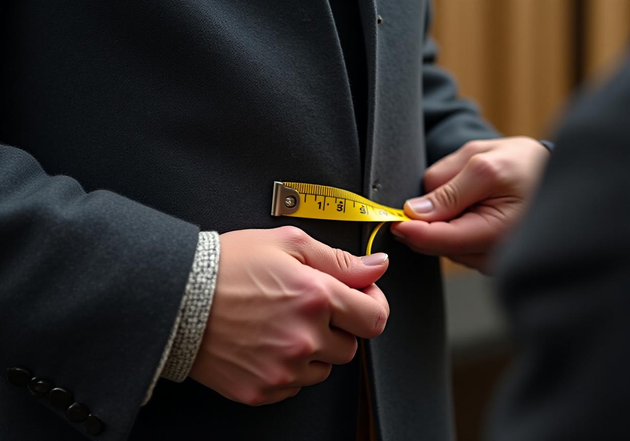 Dettaglio sartoriale di un cappotto in lavorazione